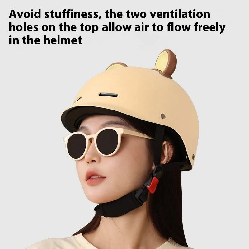 3C certified electric bike helmet in ABS shell shown in mocha colour option for adult commuters.