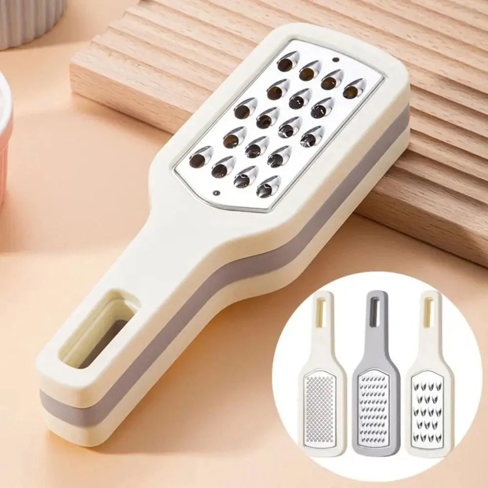 Premium 3-in-1 Stainless Steel Vegetable Grater - Efficient Kitchen Gadget for Grating, Shredding and Slicing