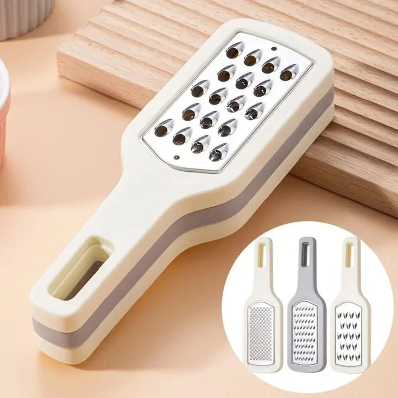Hhomeenjoy Premium 3-in-1 Stainless Steel Vegetable Grater - Efficient Kitchen Gadget for Grating, Shredding and Slicing