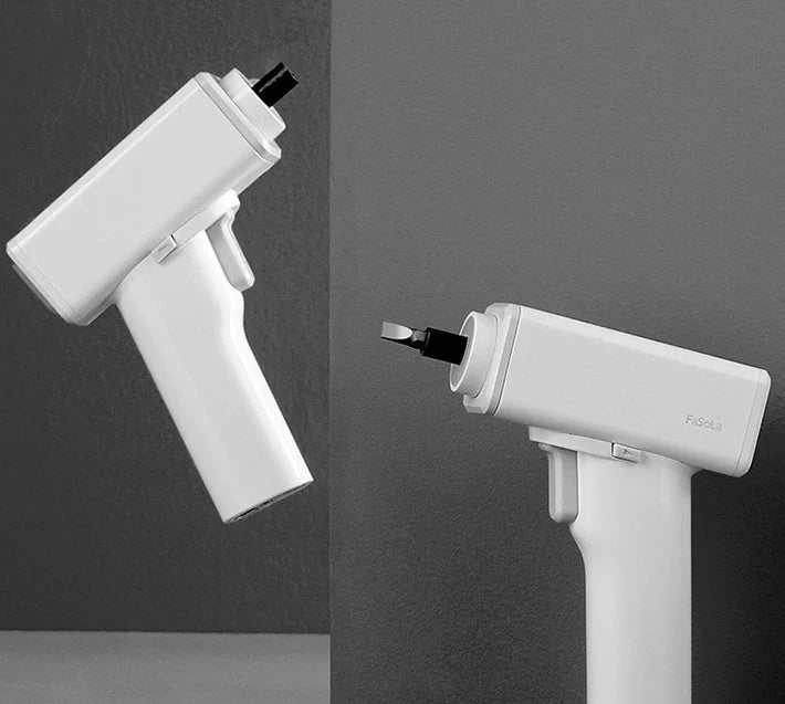 Compact electric screwdriver with LED lighting for home projects