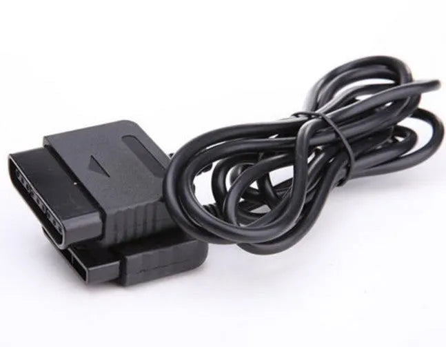 Black plastic PS2 extension cable with PS2 interface for controller or handle connection.