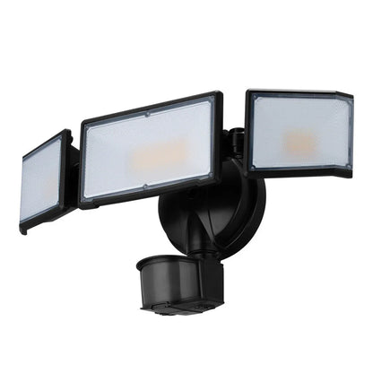 White LED human body induction security flood light with 70W 7000lm brightness and 21m motion detection
