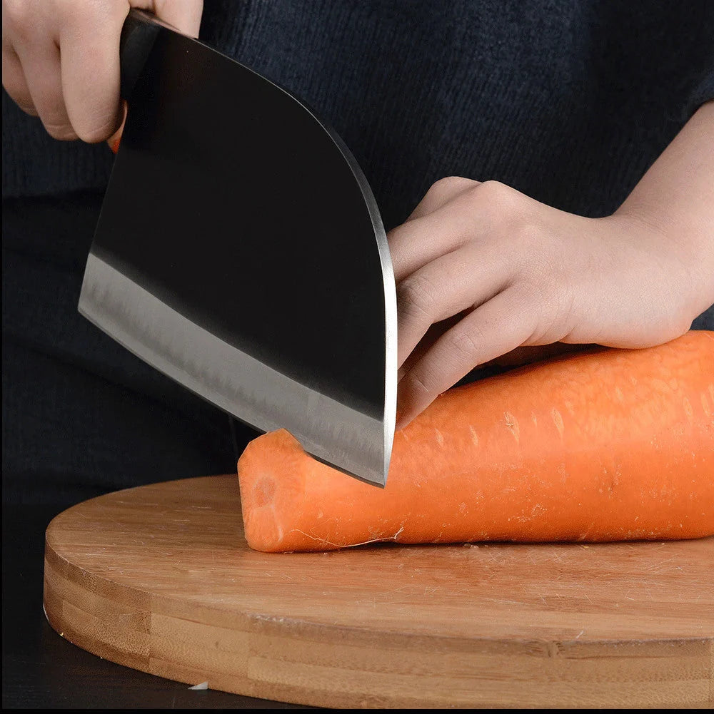 Premium stainless steel butcher knife with a wooden handle, perfect for home chefs who want to elevate their cooking experience.