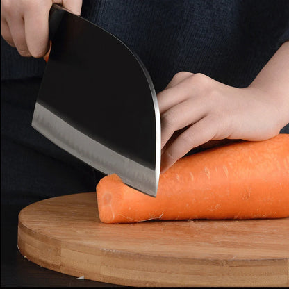 Premium stainless steel butcher knife with a wooden handle, perfect for home chefs who want to elevate their cooking experience.