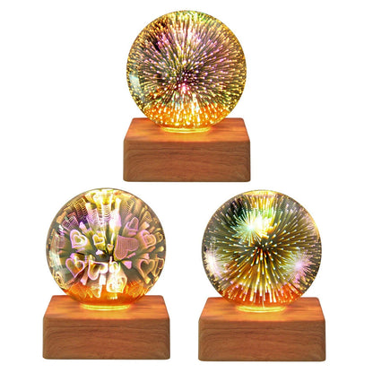 USB 3D Firework Crystals Ball Night Light with touch control and USB power option