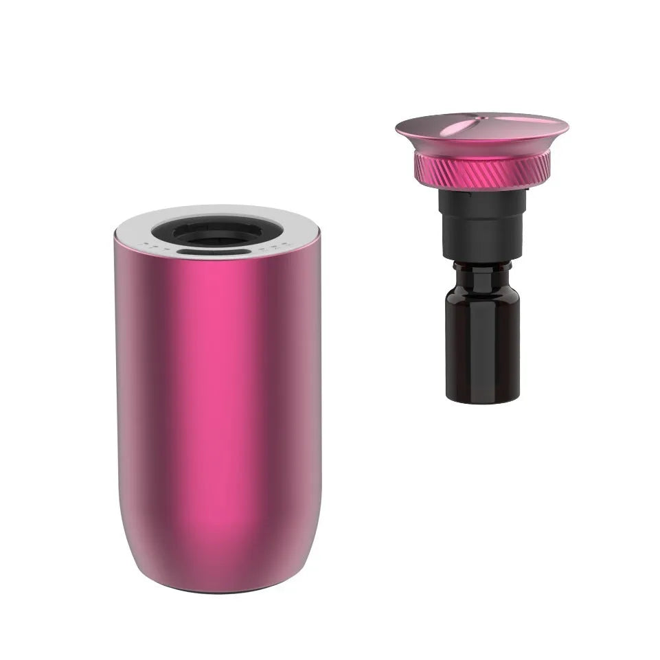 Portable metal car aroma diffuser in column design with touch button and rechargeable battery