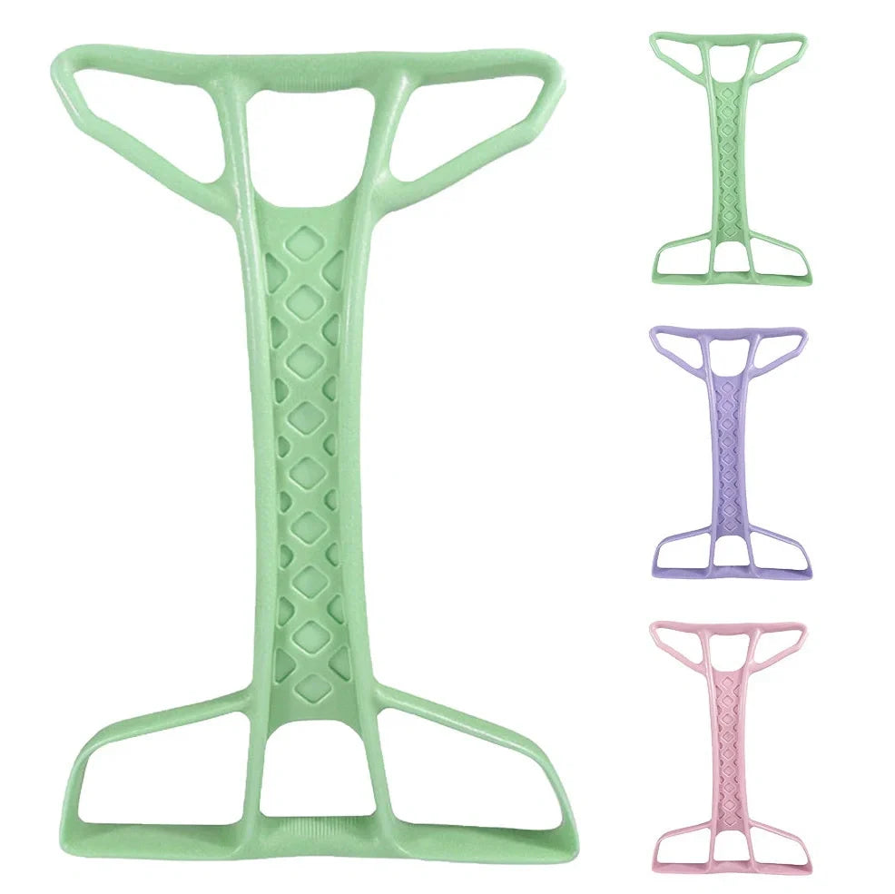 Green resistance band pedal puller fitness equipment with non-slip handles measuring 45x30x3cm