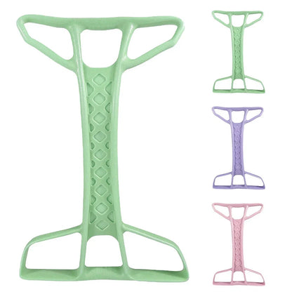 Green resistance band pedal puller fitness equipment with non-slip handles measuring 45x30x3cm