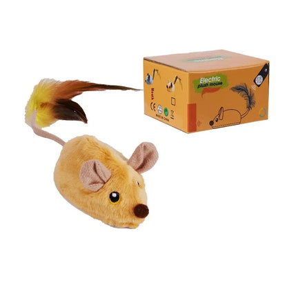 Simulation remote control electric mouse cat toy with plush fabric in multiple colour options