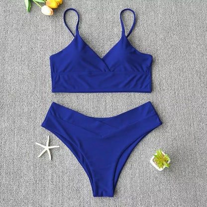 Women's two-piece swimwear bikini in various colors, perfect for beach and pool activities