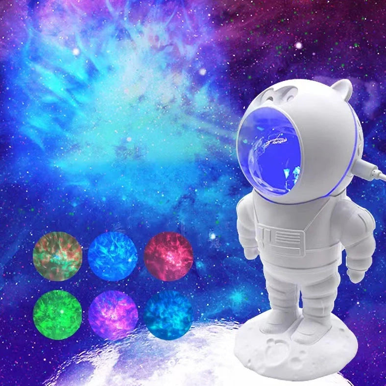 Astronaut Star Water Wave Projection Lamp showing celestial pattern projection on ceiling