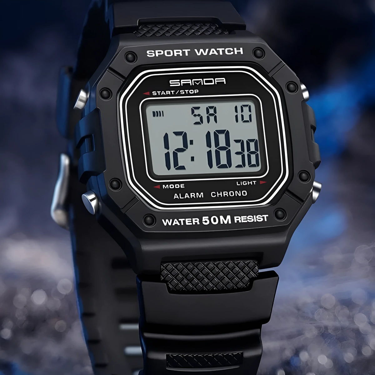 Youth electronic swimming waterproof watch with alarm clock in multiple colour options