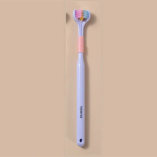 Soft Bristle Tri-Angle Toothbrush with customizable features for deep cleaning and travel convenience