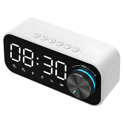 Bluetooth alarm clock speaker with digital display, 143x33x46mm plastic body, black colour option