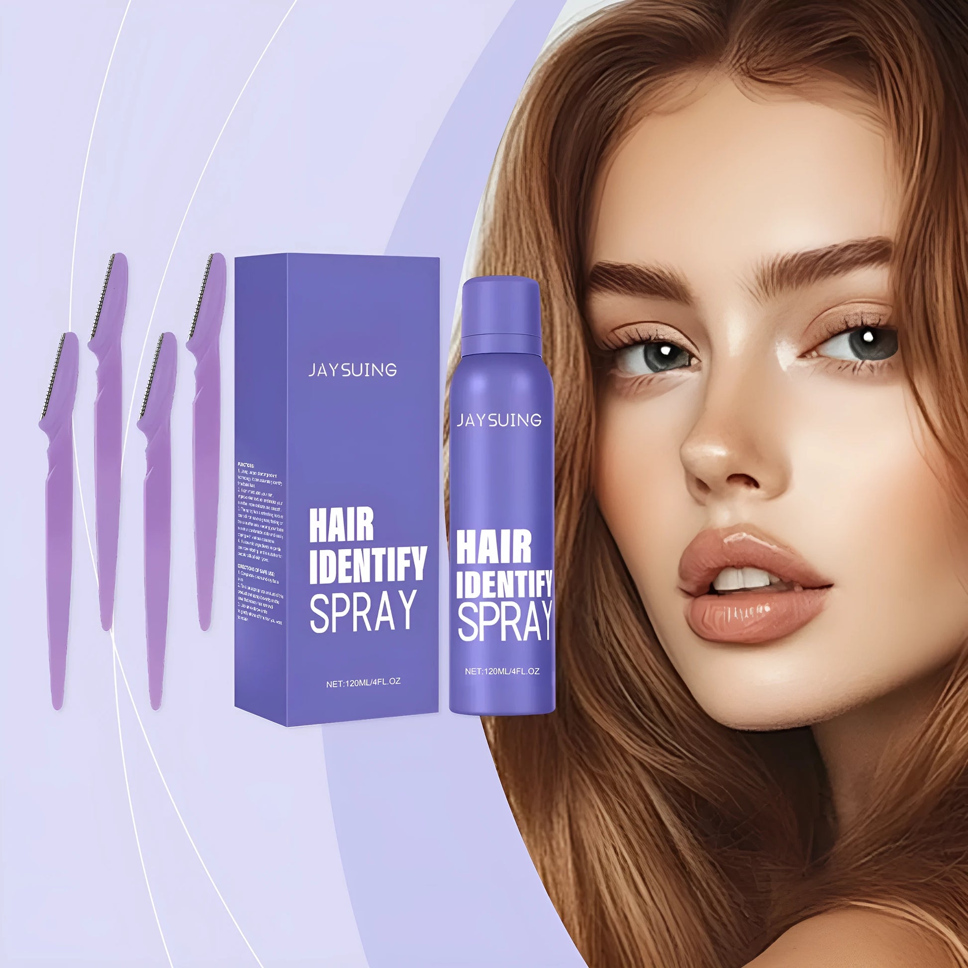 120ml bottle of portable non irritating hair removal spray with plant extracts
