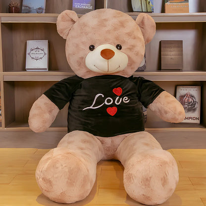 Big hugging teddy bear rag plush doll with rose velvet fabric in multiple size options from 0.8m to 2.6m