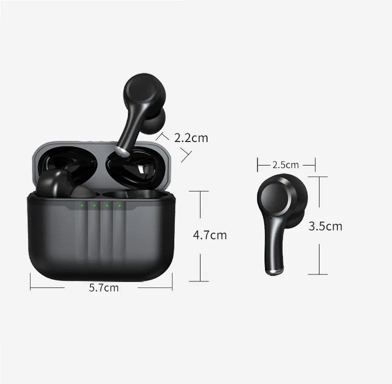 In-ear ENC noise reduction sports earphones in black and white, waterproof, 4-8 hour battery, ABS material, for running and gym use