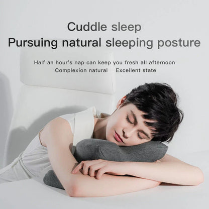 Ergonomic memory foam nap pillow with unique 'butterfly' shape design for comfortable desk or classroom power naps