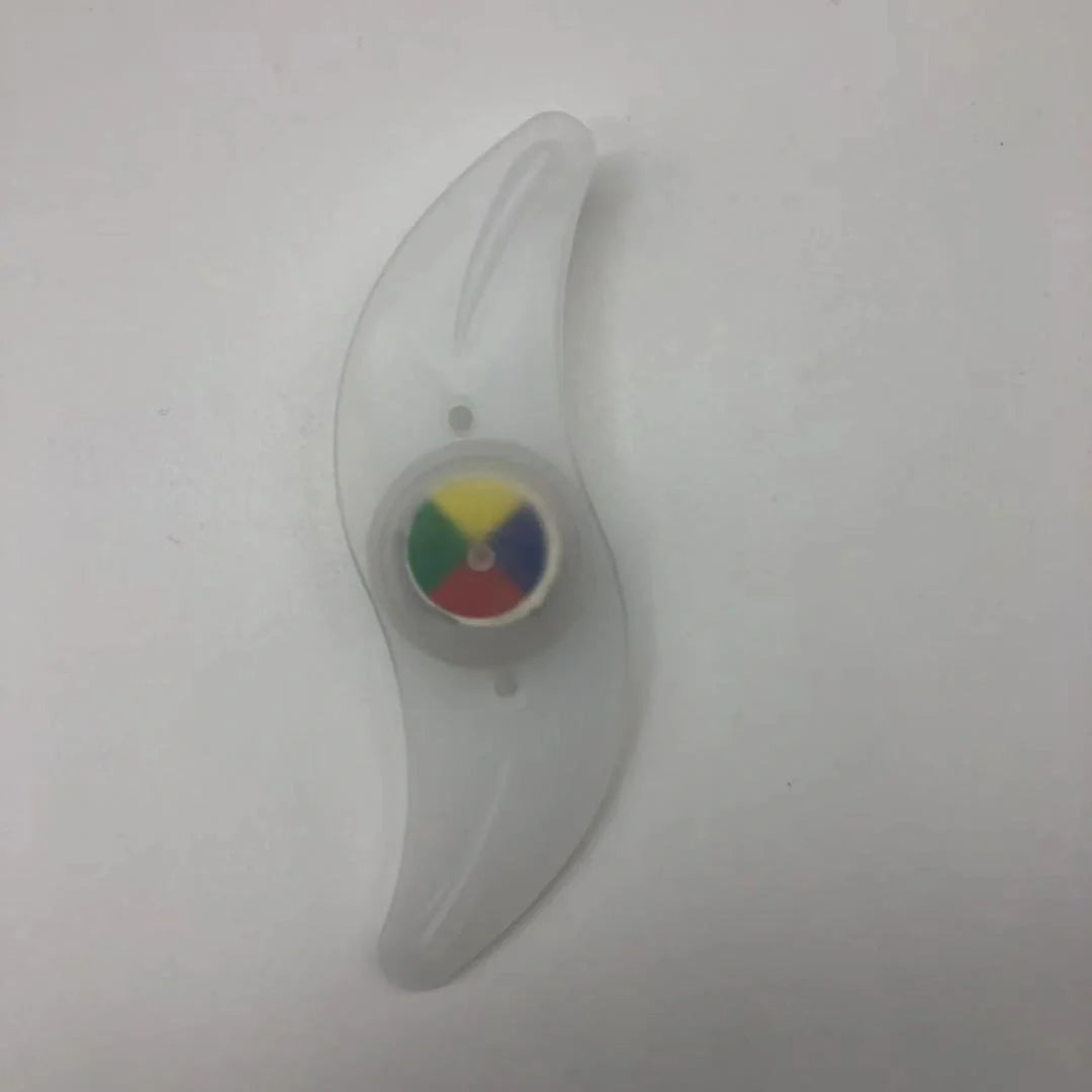 LED bicycle spoke lights in various colors mounted on bike wheel for night safety