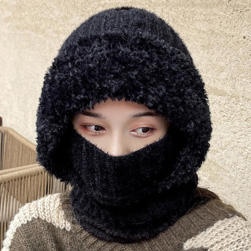 Stylish warm multifunctional hat and scarf combo for winter in various colors