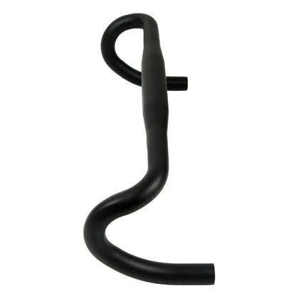 Black UNO road bike aluminium racing handlebar with small bent profile showing 31.8mm clamp markings