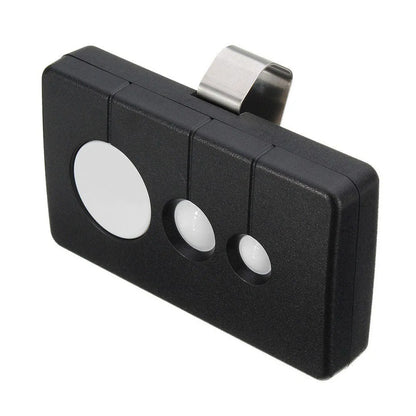 Black three-button garage door remote control for LiftMaster models