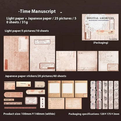 Retro double-layer notebook decorative card suit in paper brick shape measuring 10cm x 15cm with six colour options