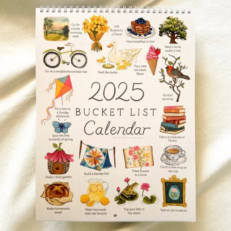 2025 Wish List Calendar with simple modern design for home and office