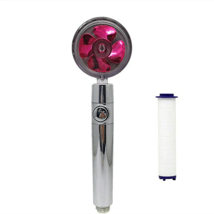 High-Pressure Handheld Shower Head with Turbo Propeller and Cotton Filter for Luxurious Spa-Like Shower Experience