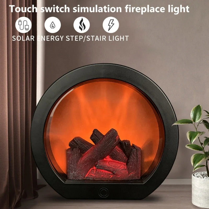 Dynamic Vision 3D Flame Touch Fireplace Lantern Lamp with realistic flickering flames