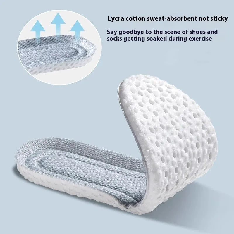 Breathable deodorant sports insoles in grey, black, and orange colours, with cut-to-fit sizing for shoes 35-46.