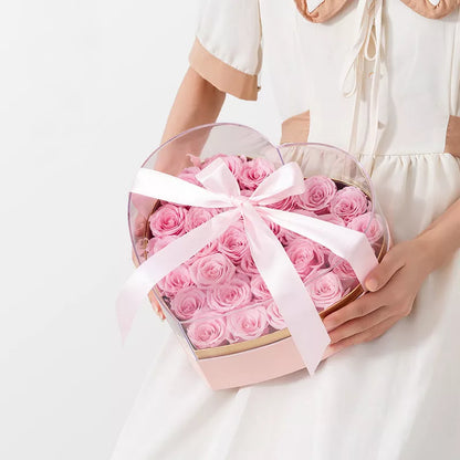 Valentine's Day transparent flowers packing box in red, black, pink, or white