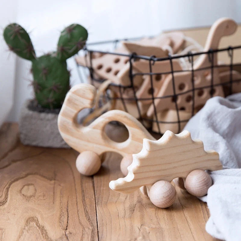 Eco-friendly wooden dog puzzle toy for infant learning and development