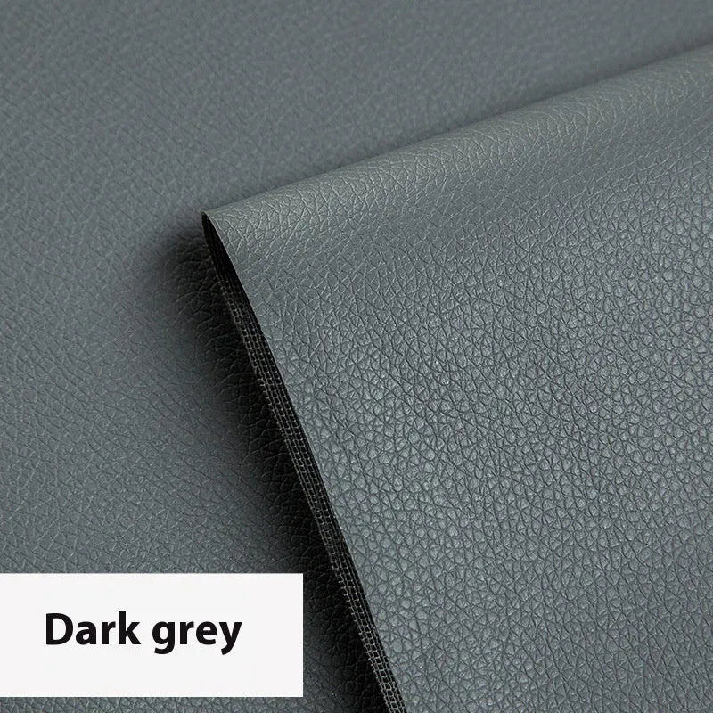 Self-adhesive leather repair patch 50cm x 138cm 0.5mm PVC in black for sofa and car seat