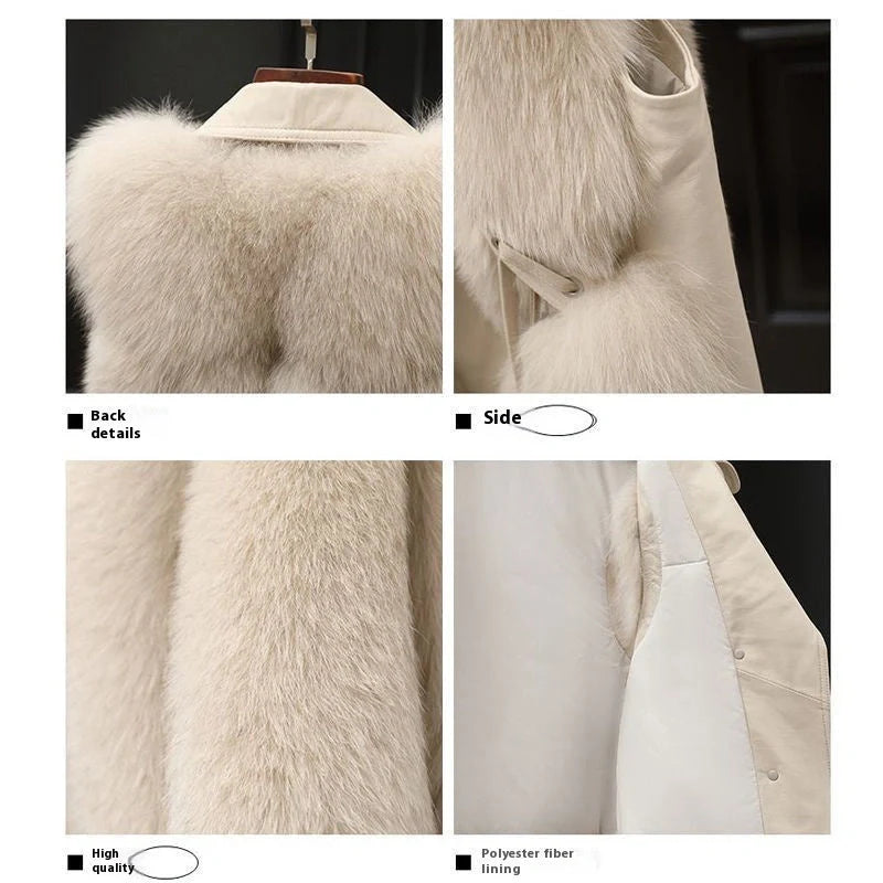 Women's short artificial fur vest in patchwork design, available in milk tea and camel colors