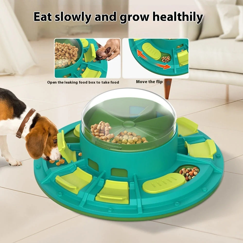 Interactive dog puzzle toy for IQ improvement and slow feeding, durable plastic design