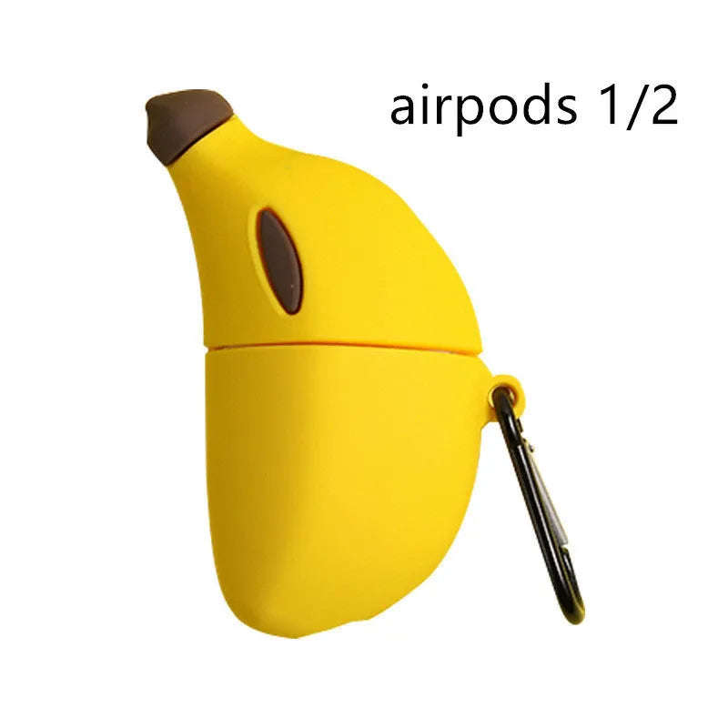Yellow banana design silicone protective case for Apple AirPods Pro wireless headphones
