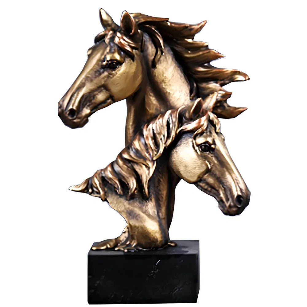Bronze horse sculpture statue with European animal modelling in resin construction
