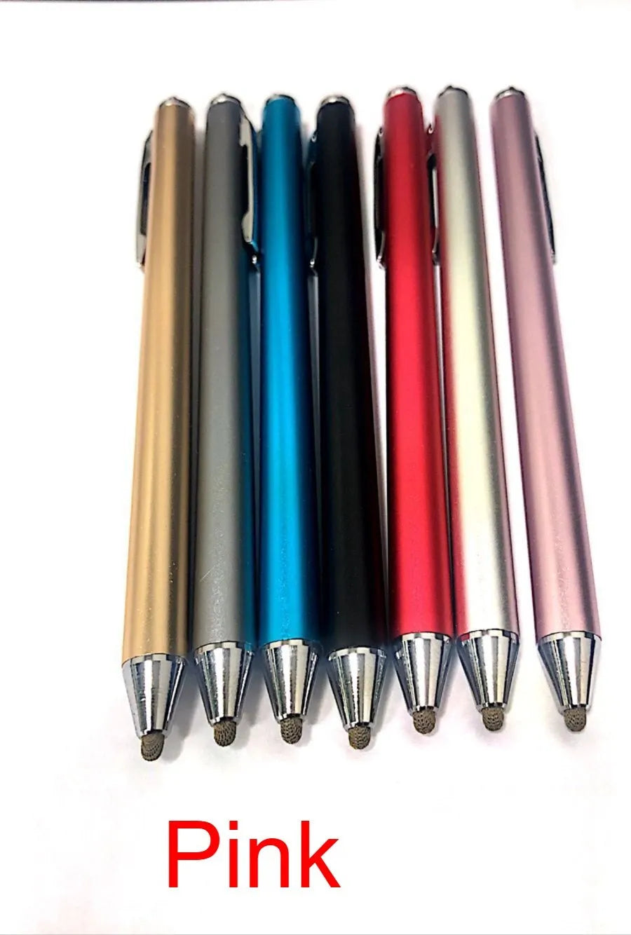 Metal stylus with fine tip for touch screen painting in seven colours including sky blue and gold