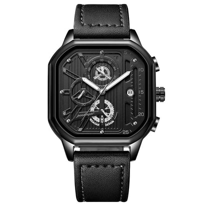 Men's sports watch with 8mm case in multiple colour options including black shell gold nail