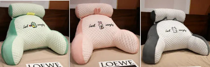 Reading lumbar support cushion in 60x40cm and 70x50cm sizes with embroidery design