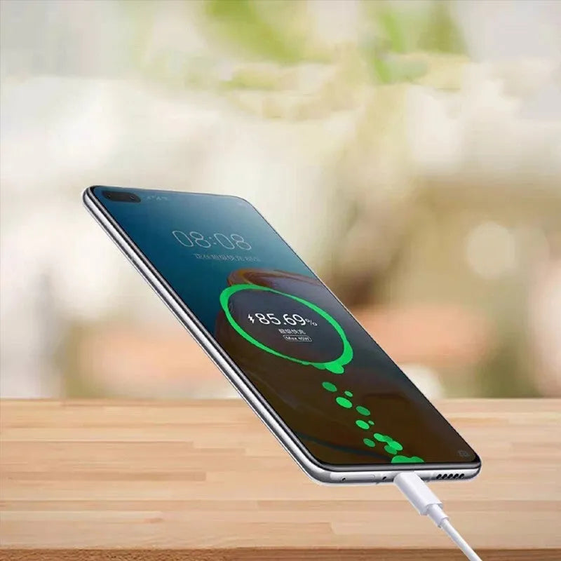 White 40W USB fast charger set with QC3.0 protocol and 5A charging cable