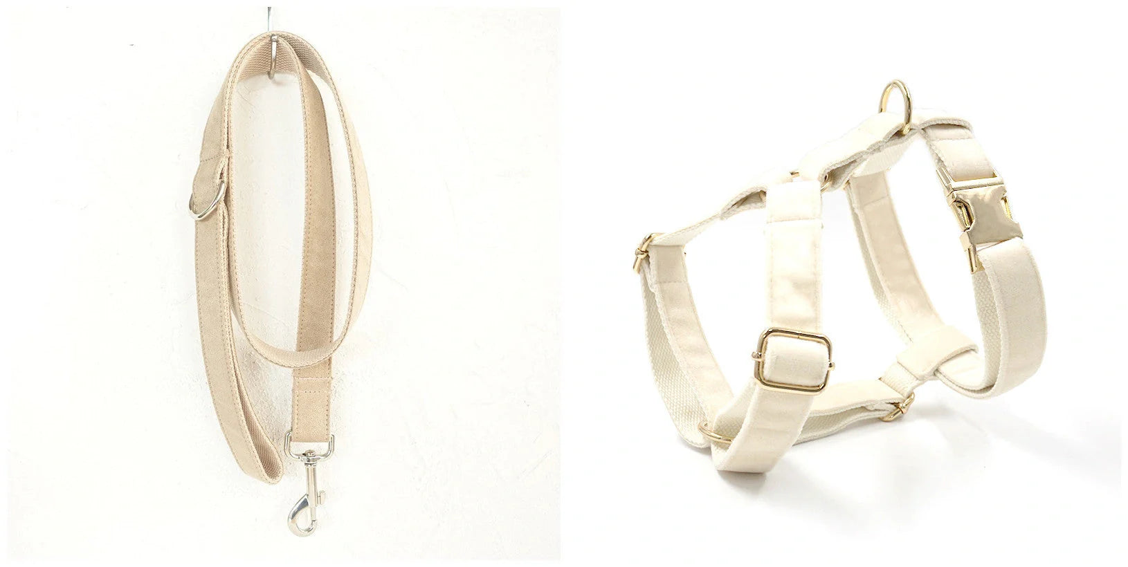 Premium polyester dog collar and leash set in nude color with elegant bow accent for stylish pet fashion