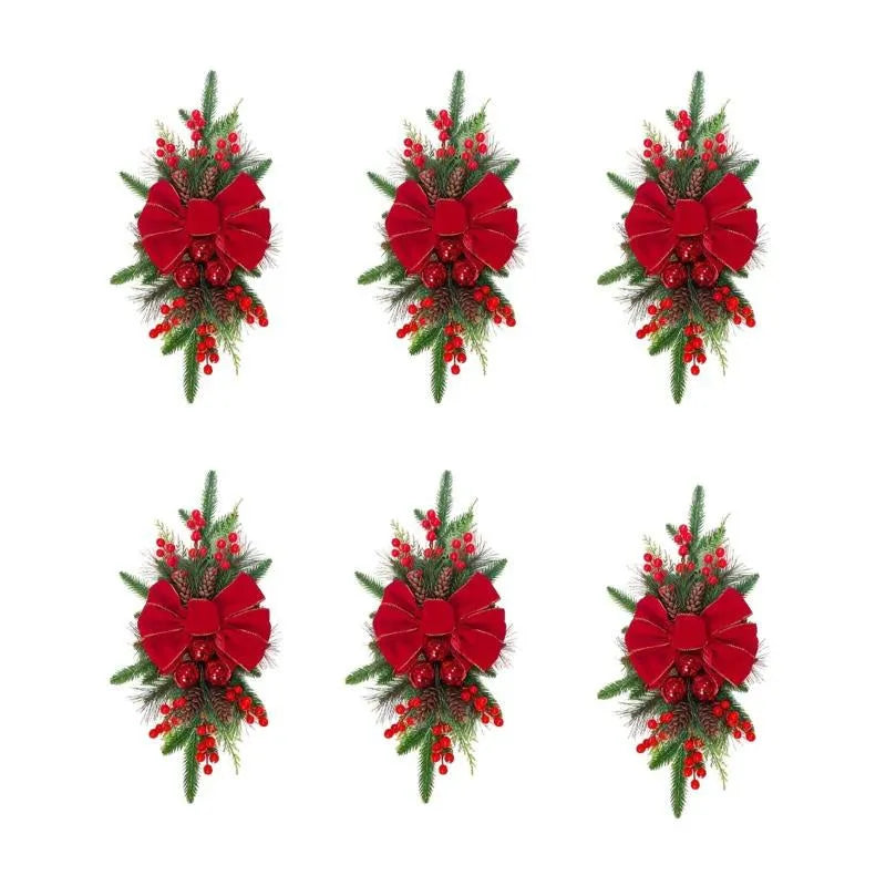 Red non-shine flocking garland in 45cm and 60cm lengths for stair and floor decoration