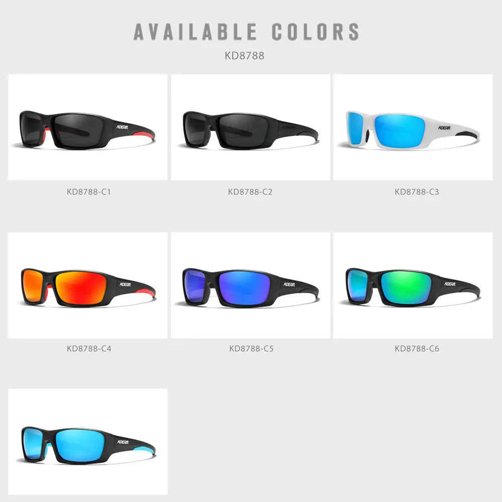 Ultralight polarised sports sunglasses with TR90 frame and TAC lenses in multiple colour options.