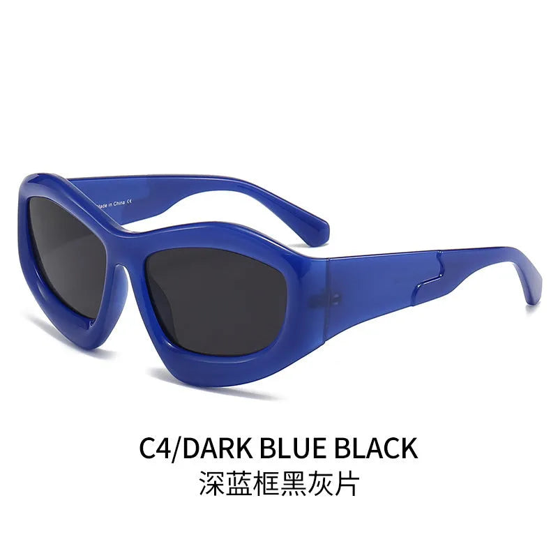 Concave shape sun glasses with bubble element design in multiple colour options for outdoor activities