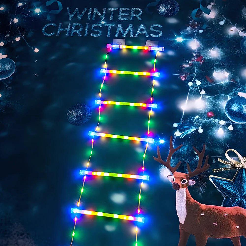 LED ladder light Christmas decoration with 3-metre display in warm light or colourful options