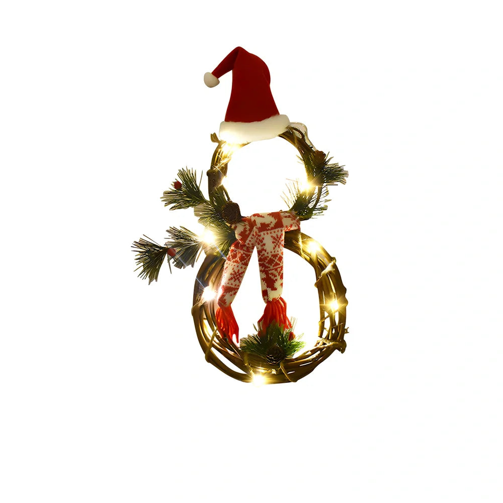 Natural pine needle Christmas wreath with 30cm diameter in grey or red colour options