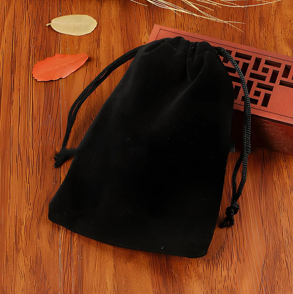 Multi-colour flannel jewellery storage bags in sizes 5x7cm to 20x30cm with gold drawstring and lining