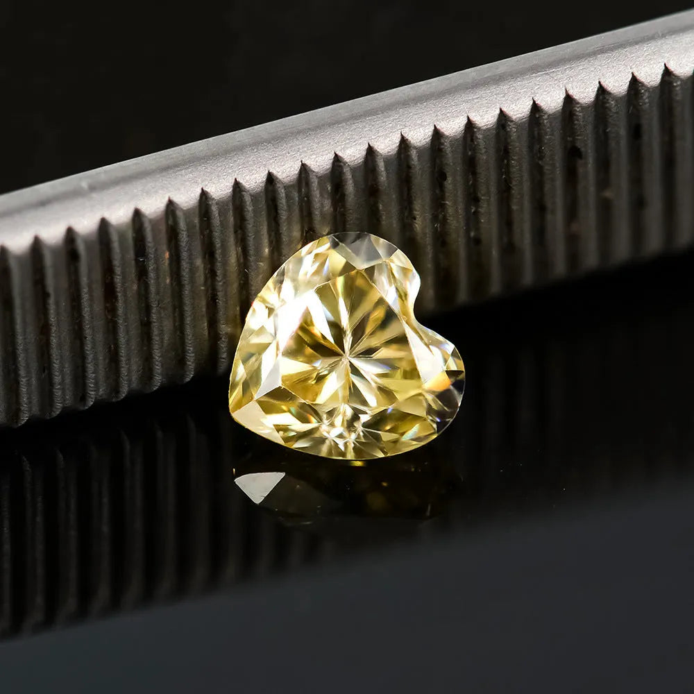 Heart-shaped moissanite stones in multiple colours and sizes for jewellery making